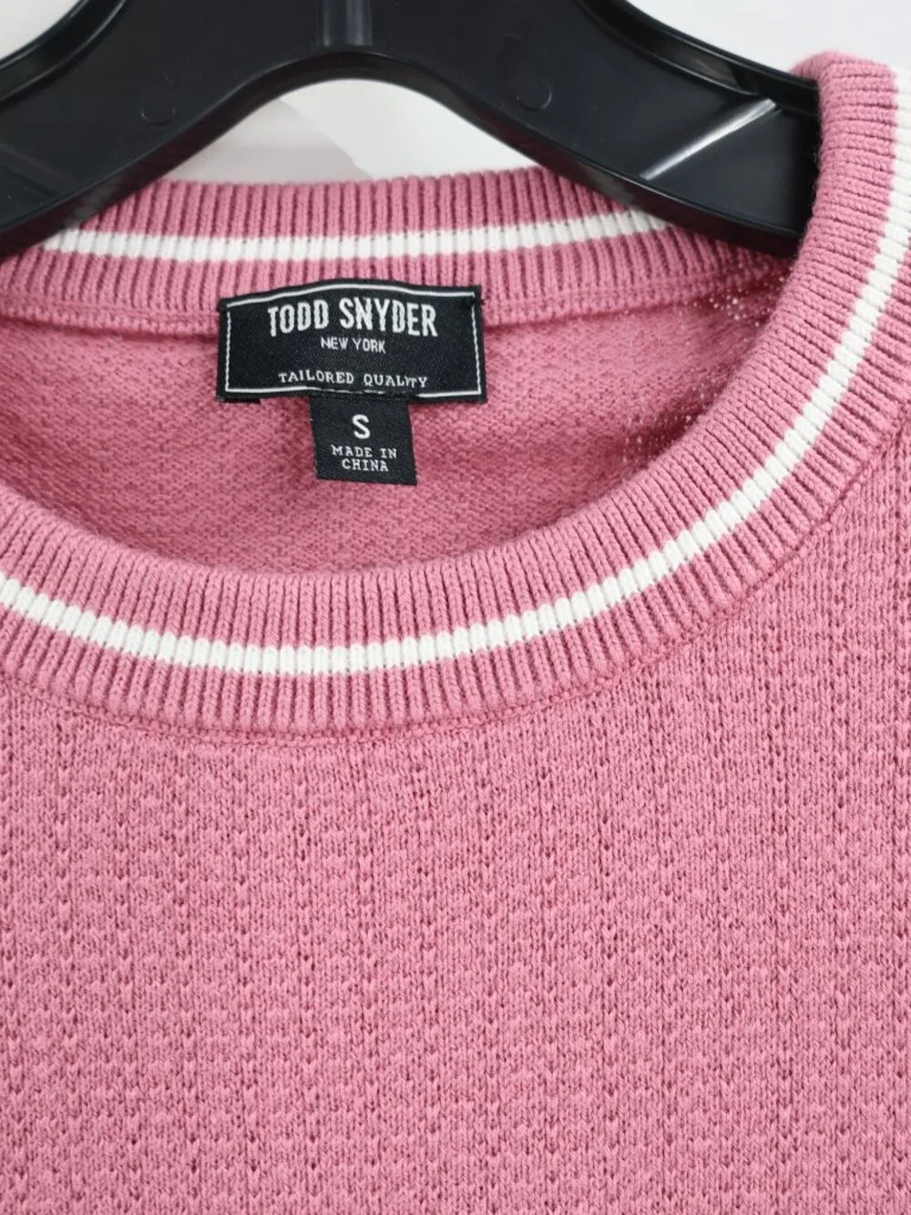 Todd Snyder Sweater Mens Small Cotton Textured Crewneck Long Sleeve Knit pink